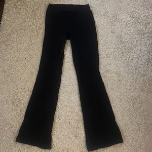 black crossover flare leggings